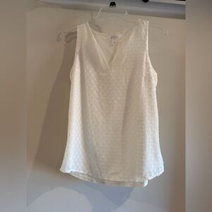 Market & Spruce Textured White Tank Top